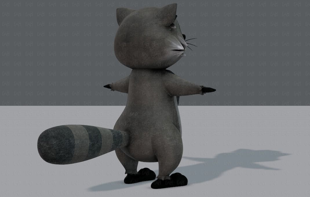 Raccoon V01 Low-poly 3D model_4