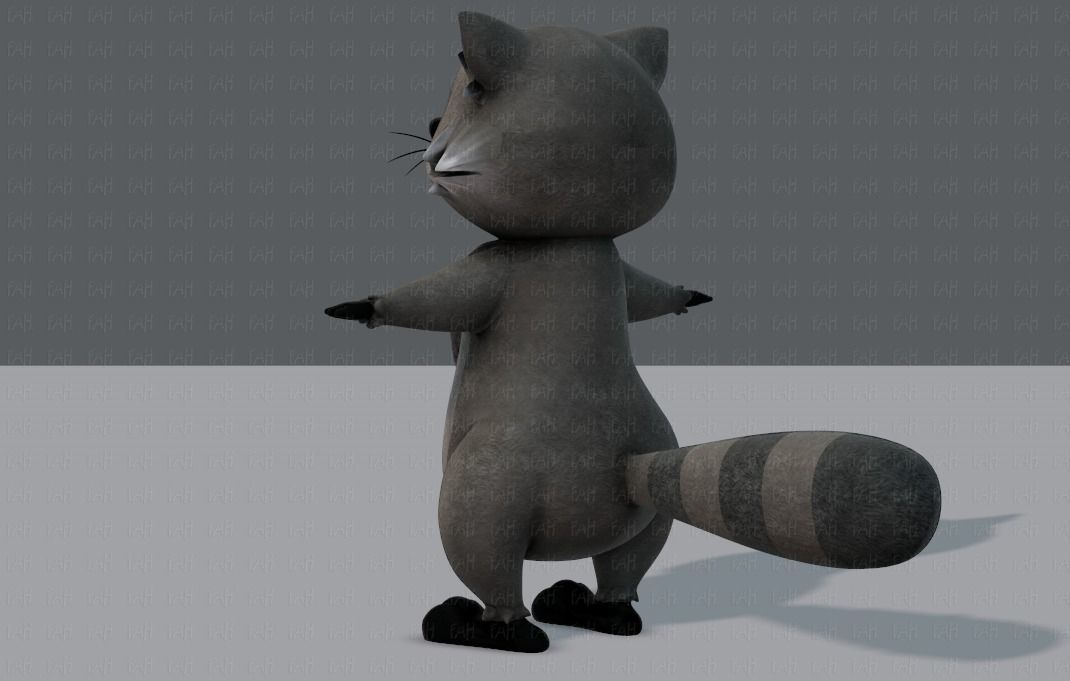 Raccoon V01 Low-poly 3D model_6