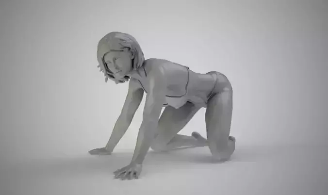 Beauty Woman Crawling
