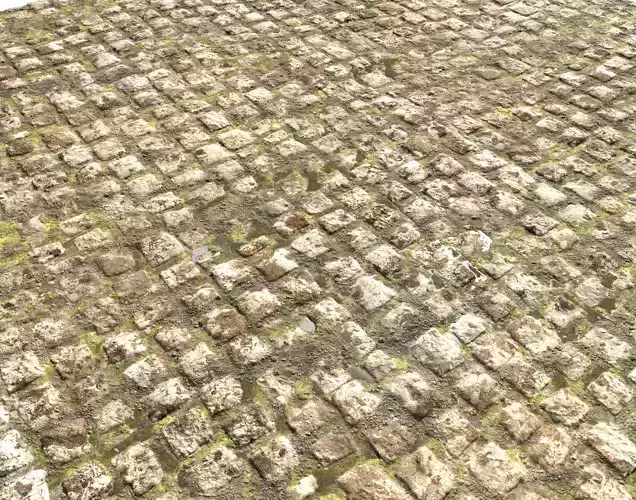 Cobblestone Road Texture PBR