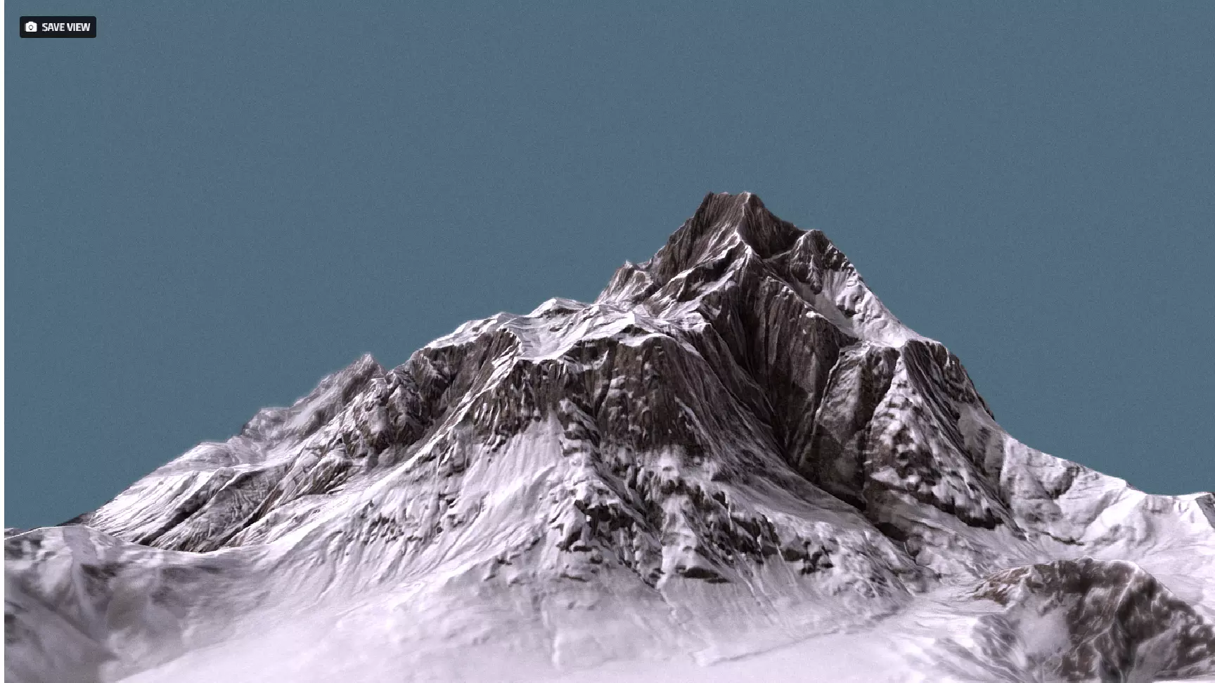 Mountain terrain under the snow Low-poly 3D model_0