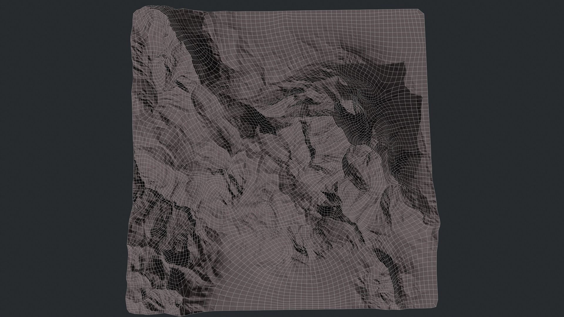 Mountain terrain under the snow Low-poly 3D model_11
