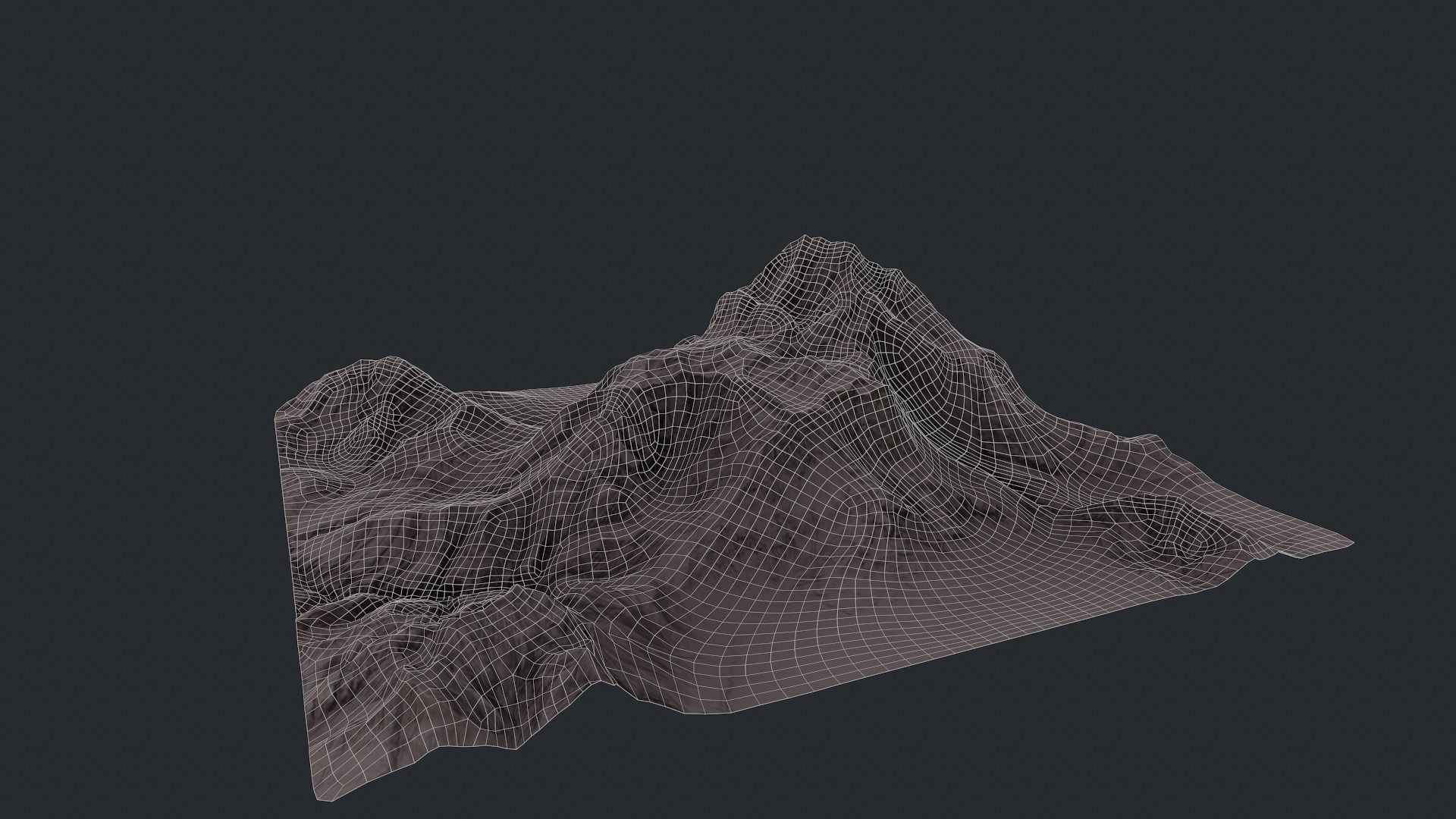 Mountain terrain under the snow Low-poly 3D model_12