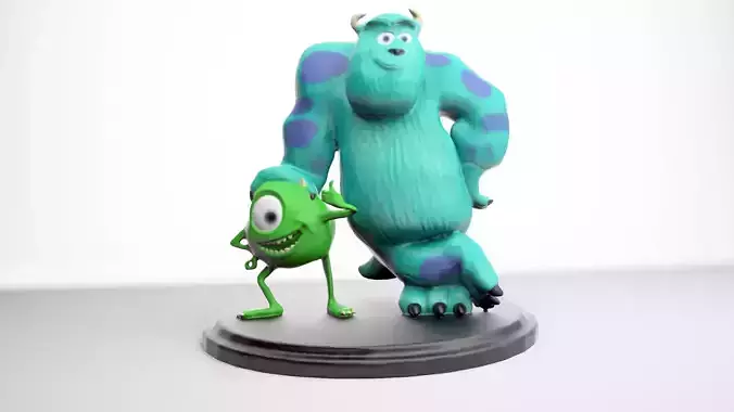 Mike and Sully From Monster inc  printable 3D print model