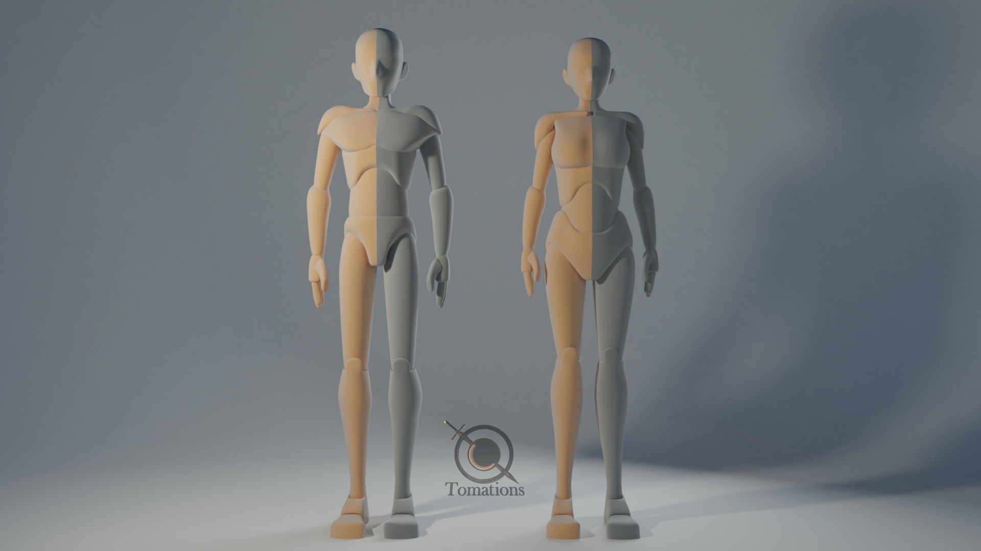 Blender IK Rigged Dolls Low-poly 3D model_4
