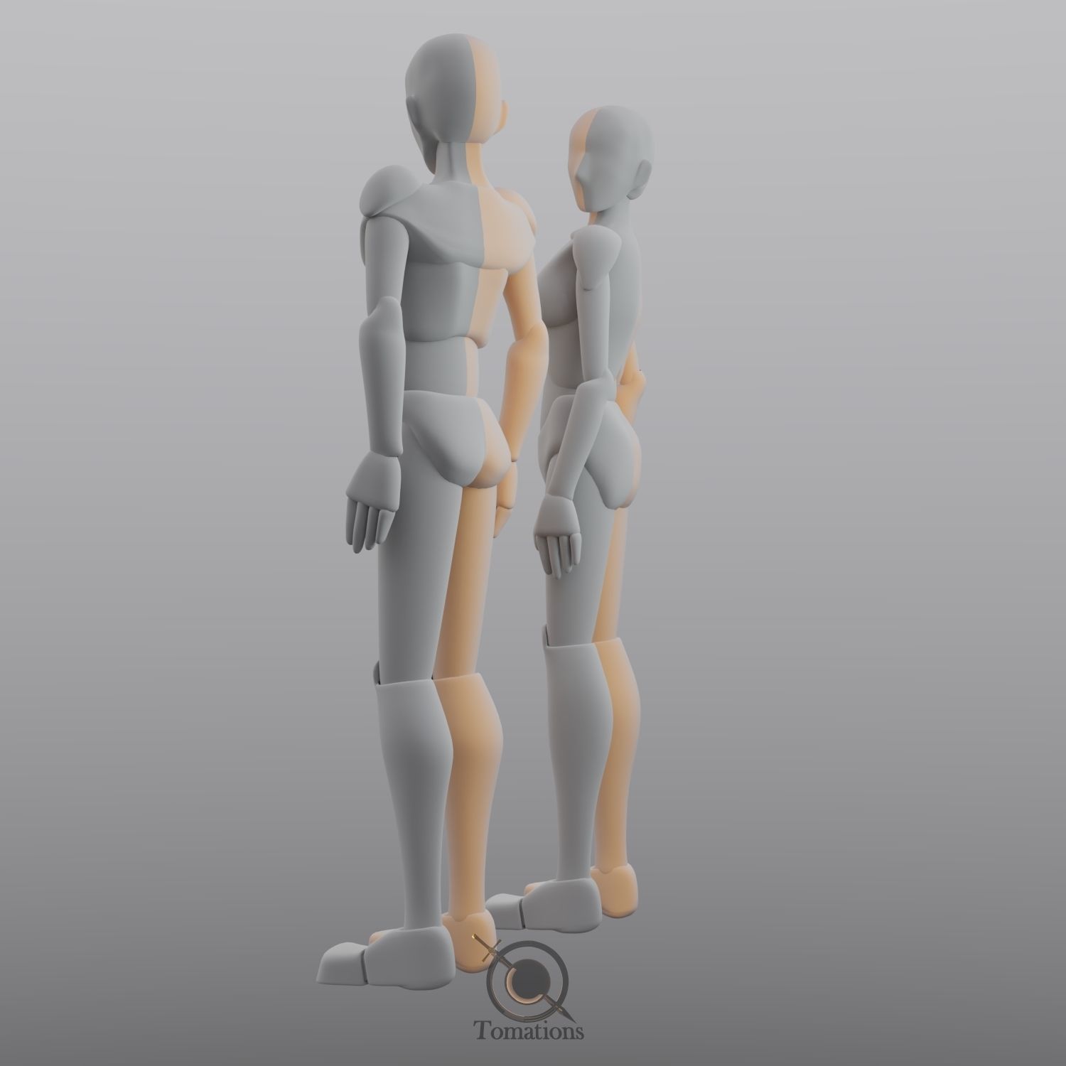Blender IK Rigged Dolls Low-poly 3D model_8