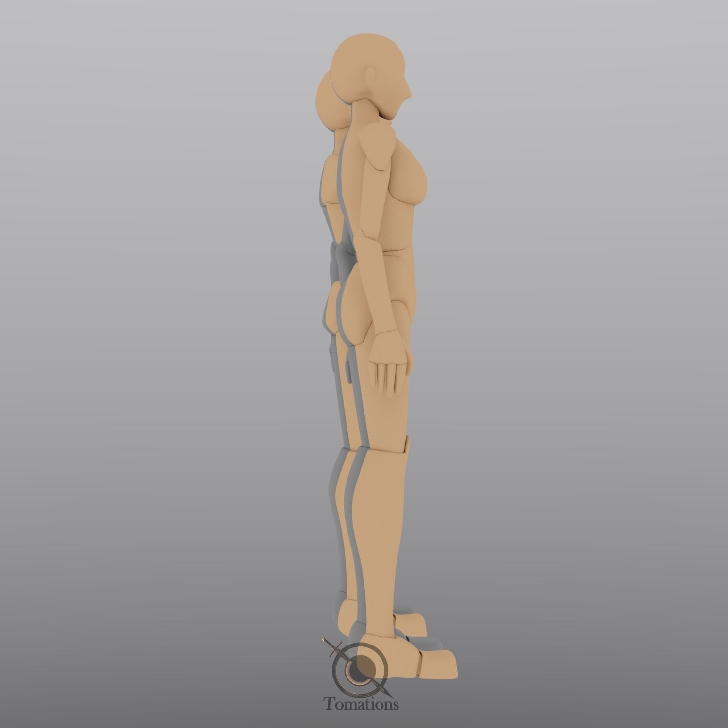 Blender IK Rigged Dolls Low-poly 3D model_11