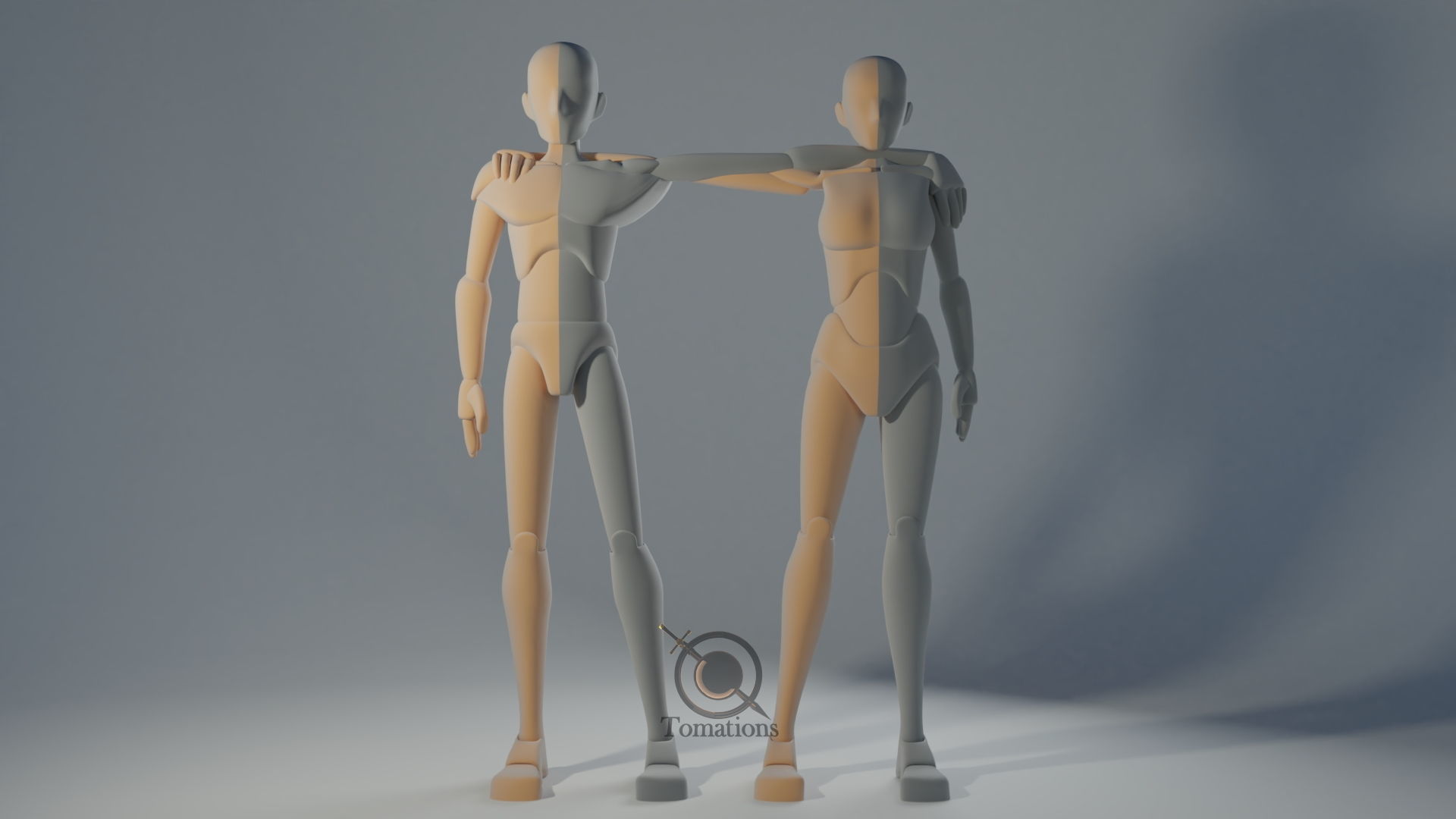 Blender IK Rigged Dolls Low-poly 3D model_6