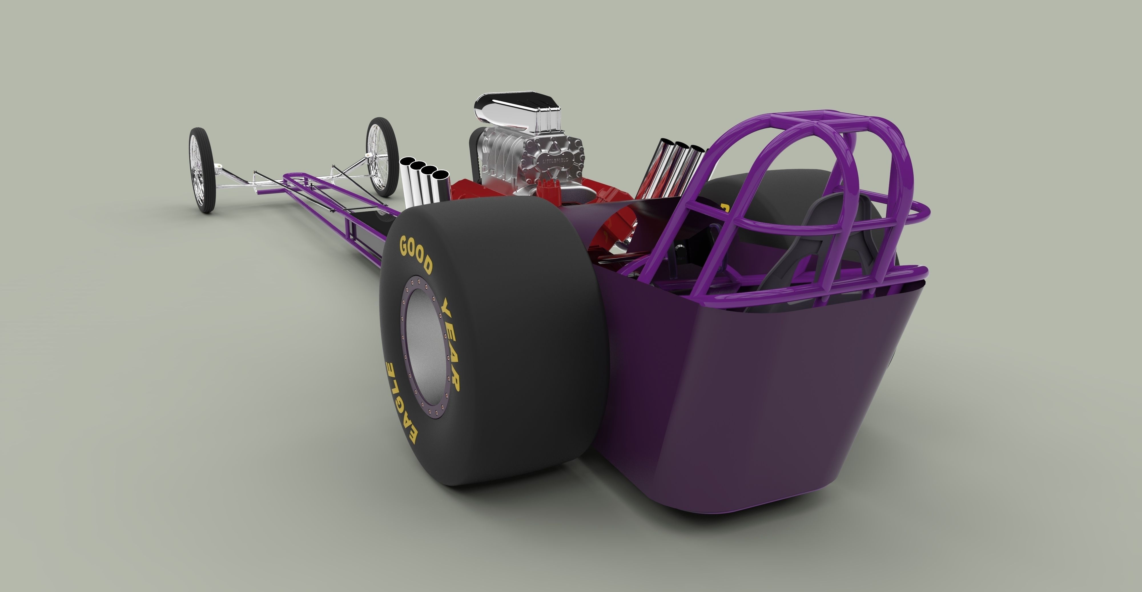 Front engine dragster 3D model_9