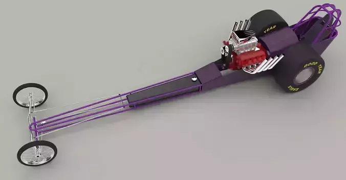 Front engine dragster 3D model