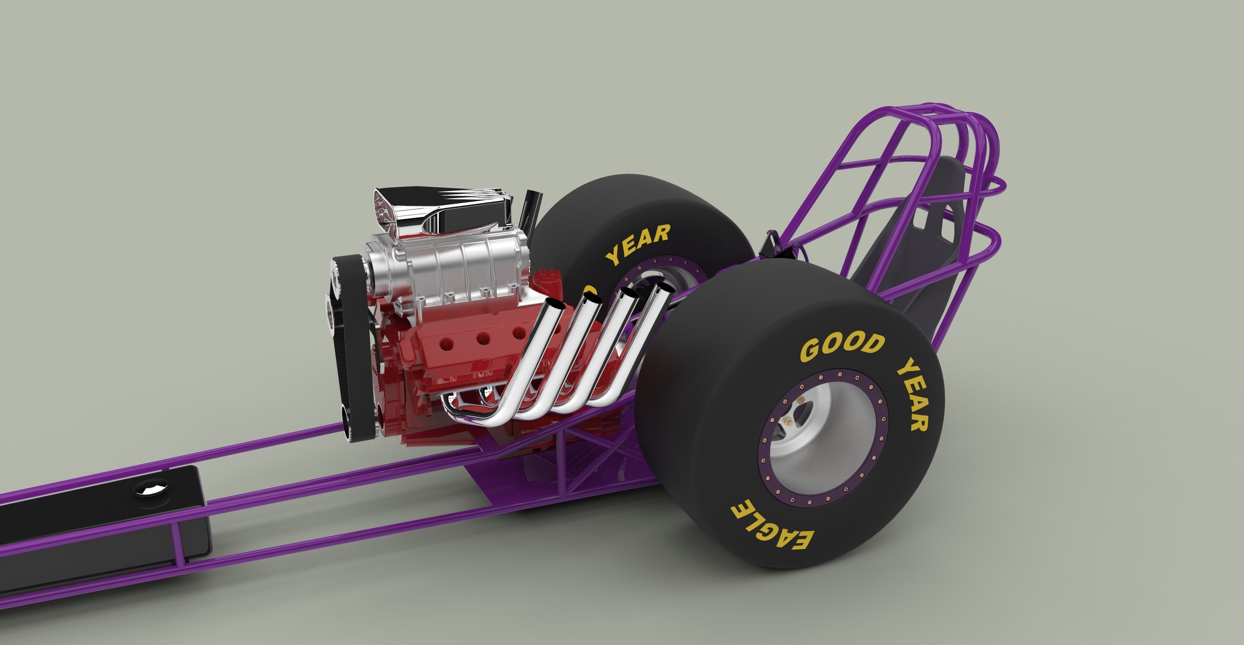 Front engine dragster 3D model_10