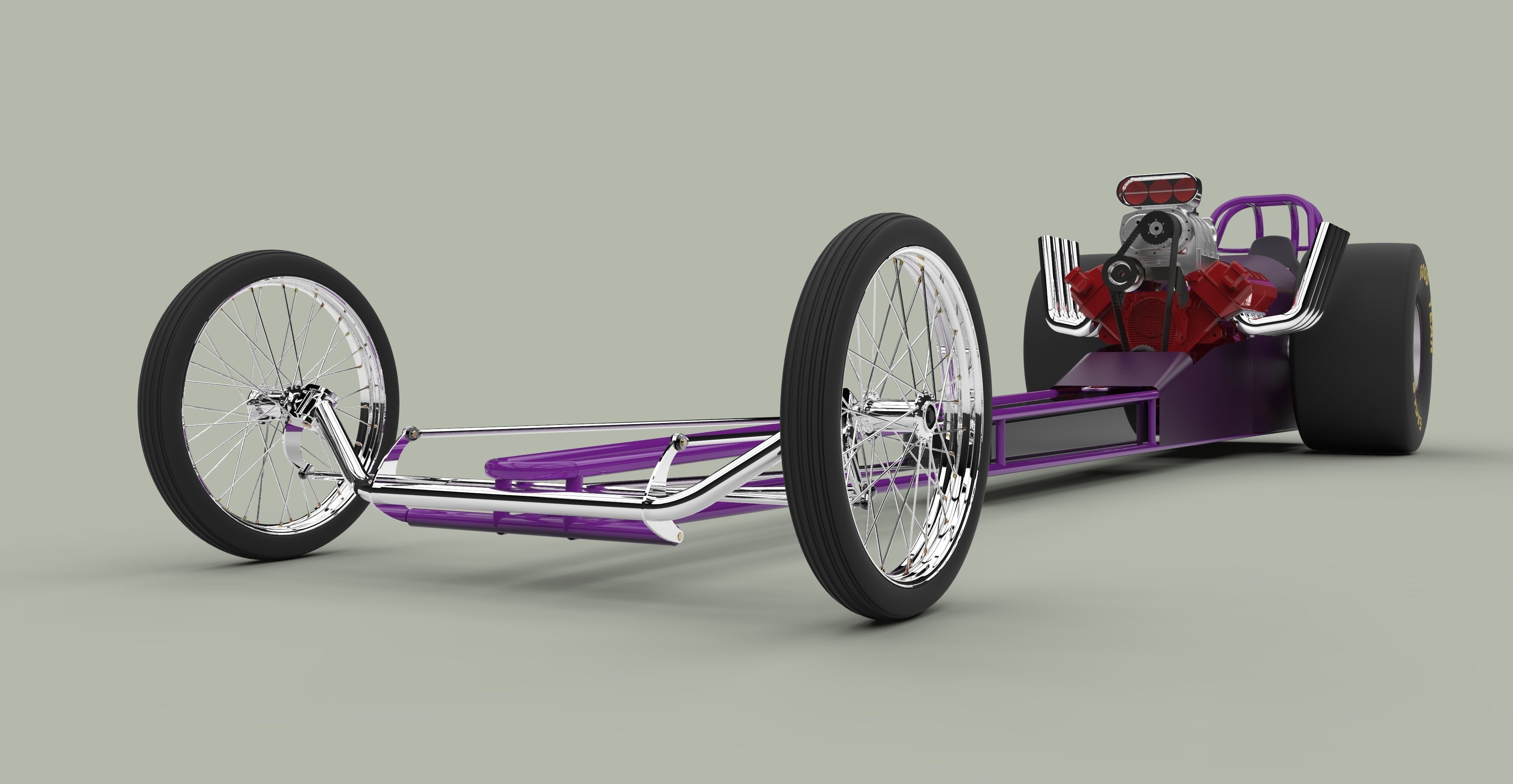 Front engine dragster 3D model_4