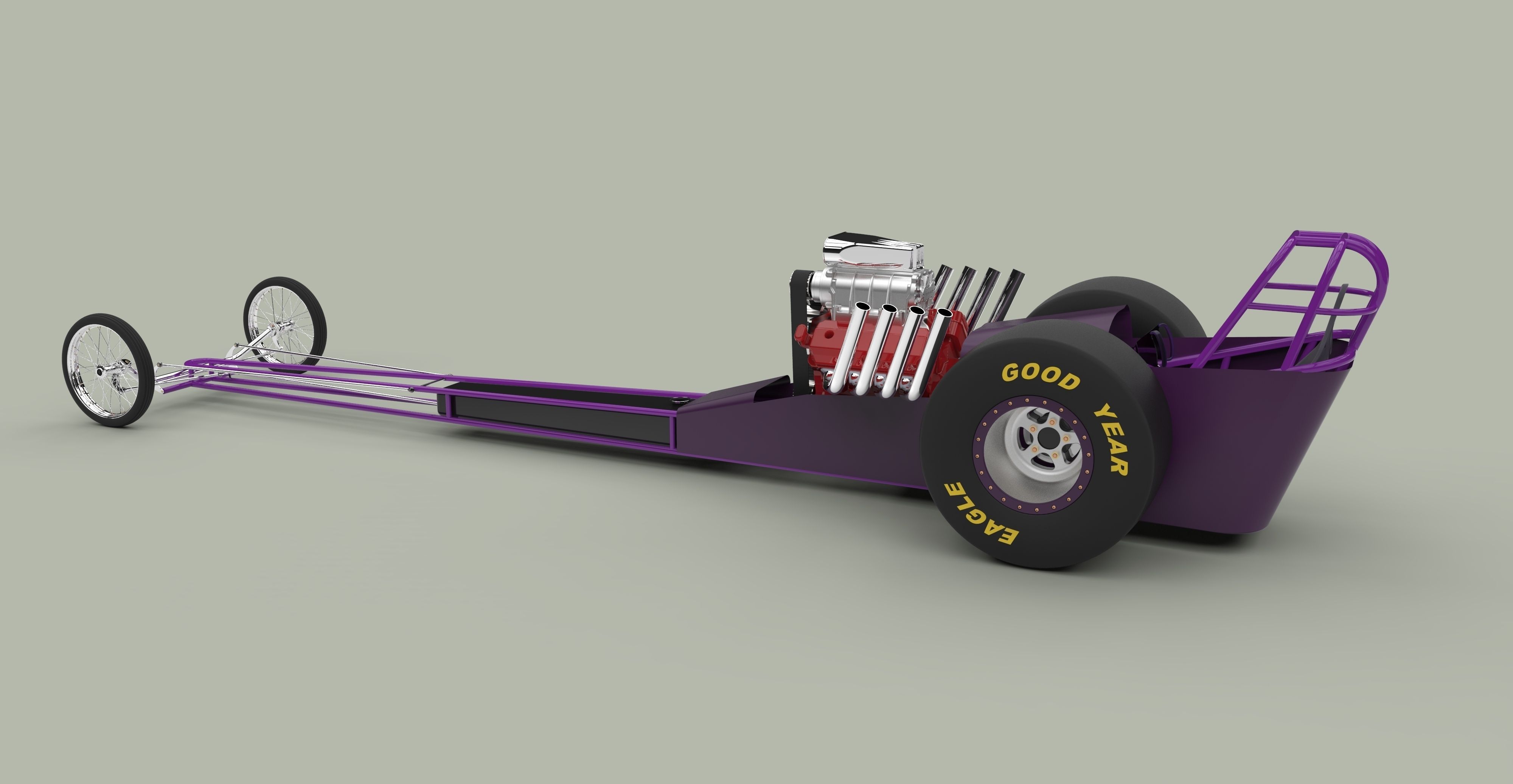 Front engine dragster 3D model_8