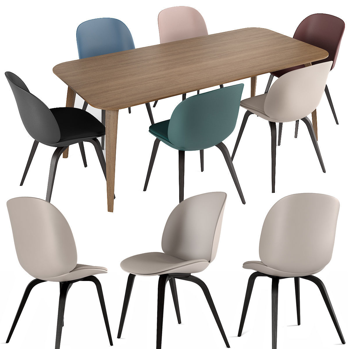 GUBI Dining group 3 3D model_1