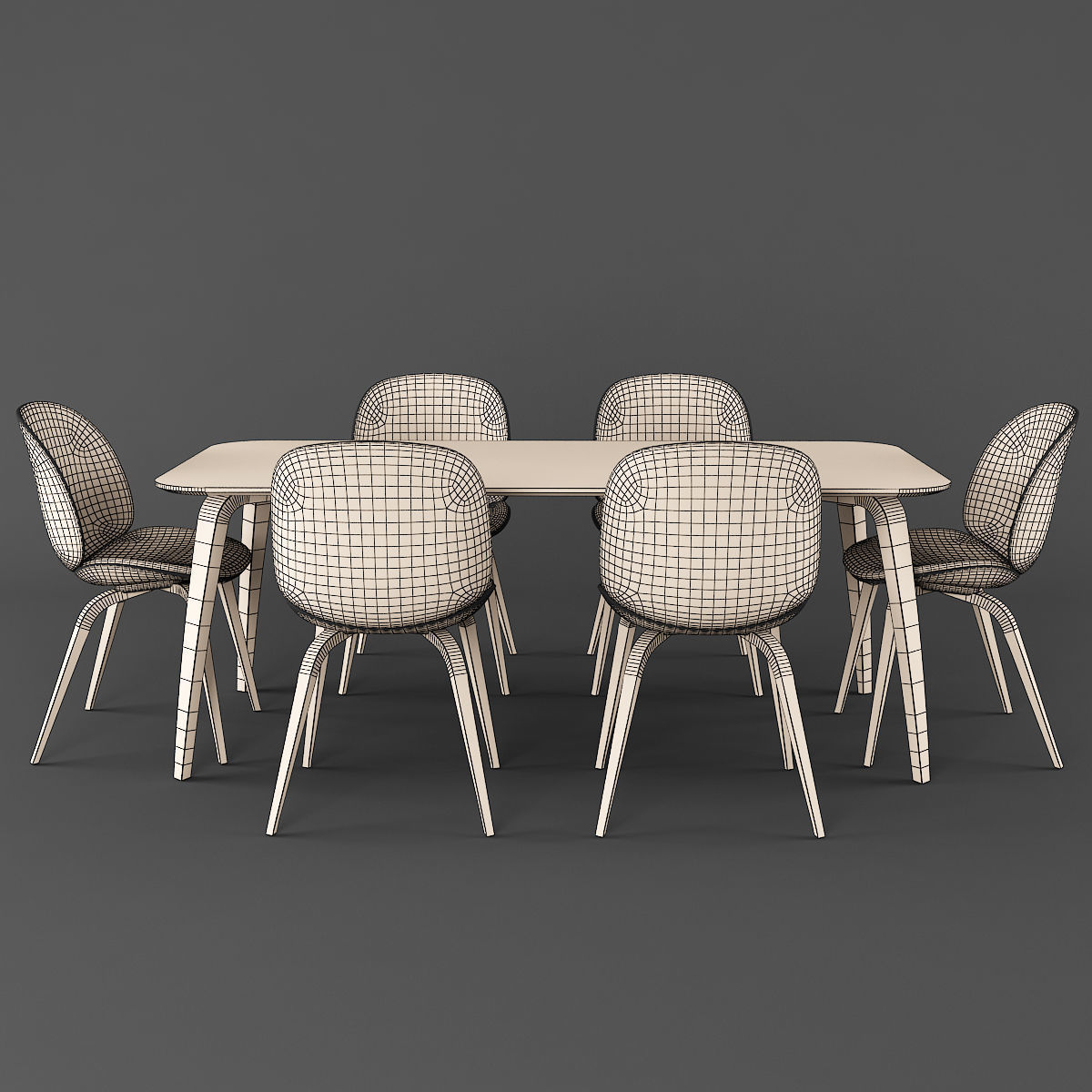 GUBI Dining group 3 3D model_6