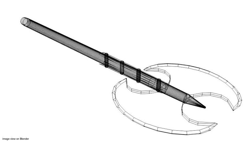 Battle Axe - Double Headed 3D model_3