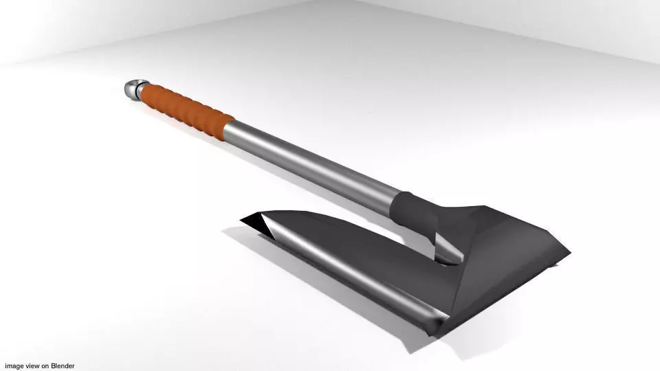 Battle Axe - One Handed Bearded 3D model_0