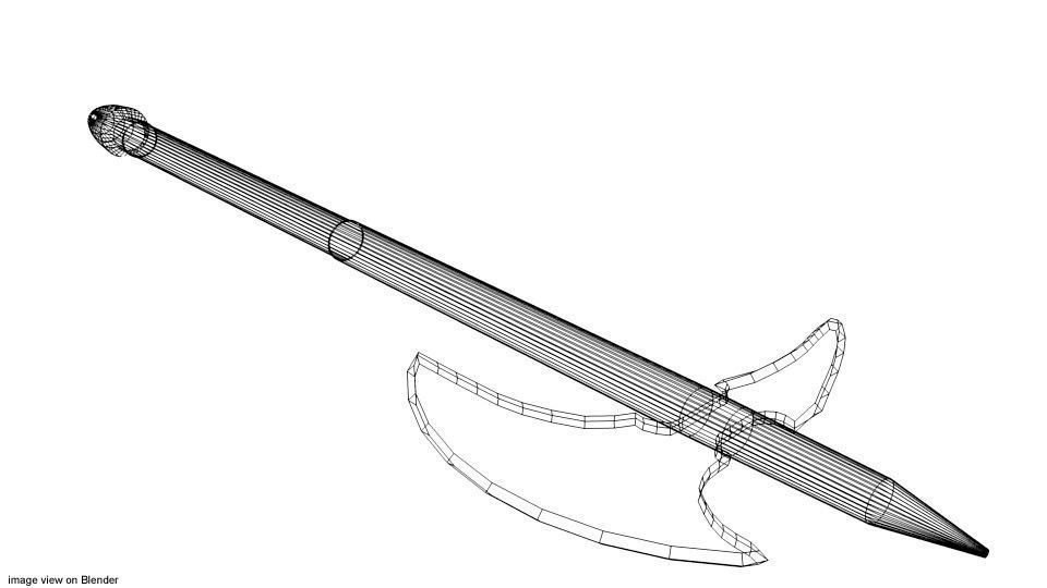 Battle Axe - Two Handed Bearded 3D model_3