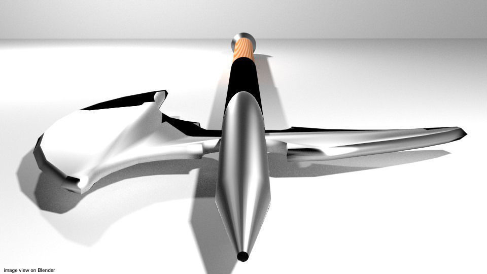 Battle Axe - Two Handed Bearded 3D model_2