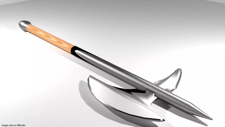 Battle Axe - Two Handed Bearded 3D model_0