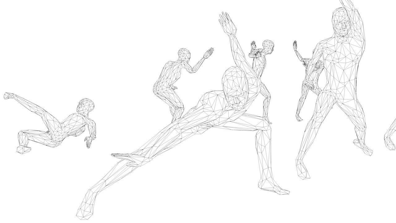 Kung Fu Martial Artists Pack 1 Low-poly 3D model_14