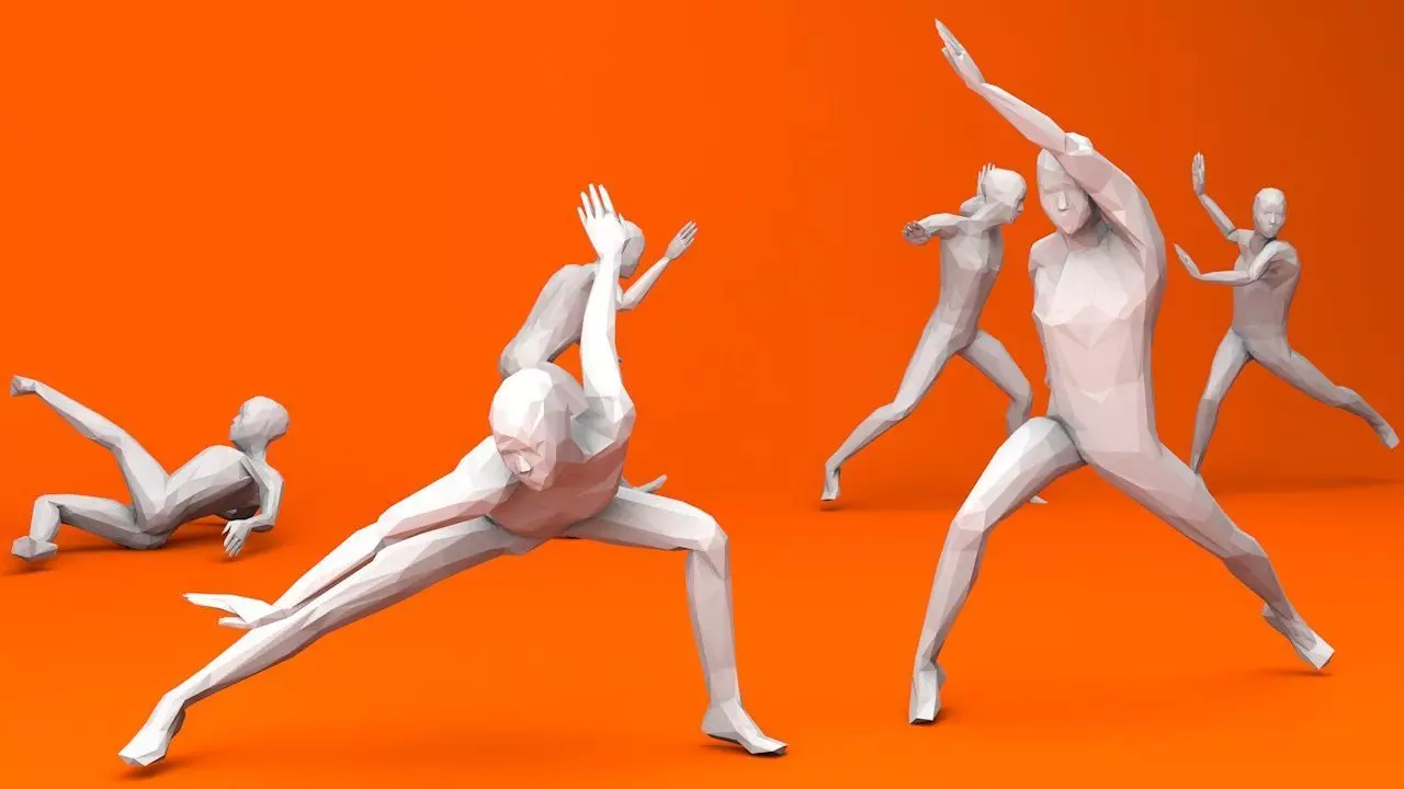 Kung Fu Martial Artists Pack 1 Low-poly 3D model_0