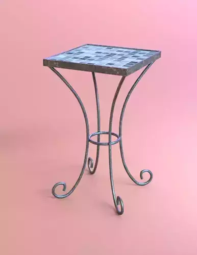 Square Table with Curly Legs
