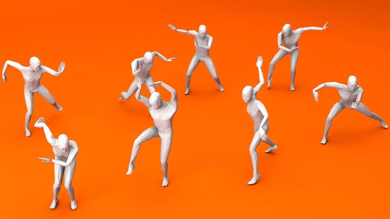 Kung Fu Martial Artists Pack 2 Low-poly 3D model_0