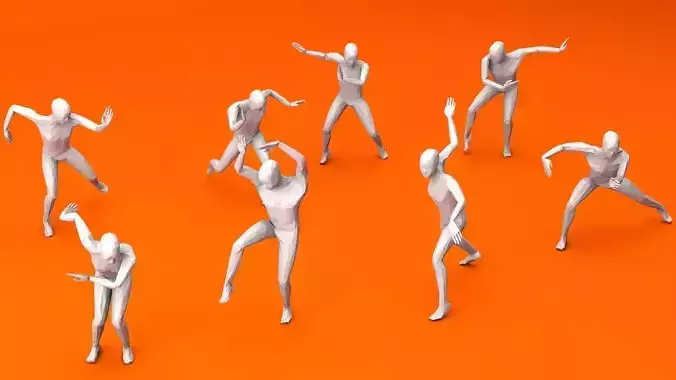 Kung Fu Martial Artists Pack 2 Low-poly 3D model