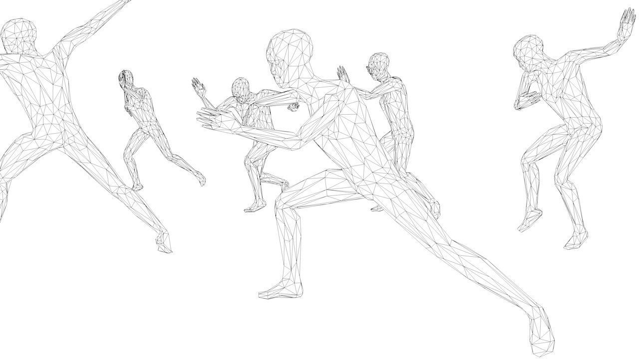 Kung Fu Martial Artists Pack 2 Low-poly 3D model_14