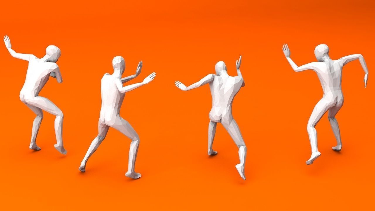 Kung Fu Martial Artists Pack 2 Low-poly 3D model_7