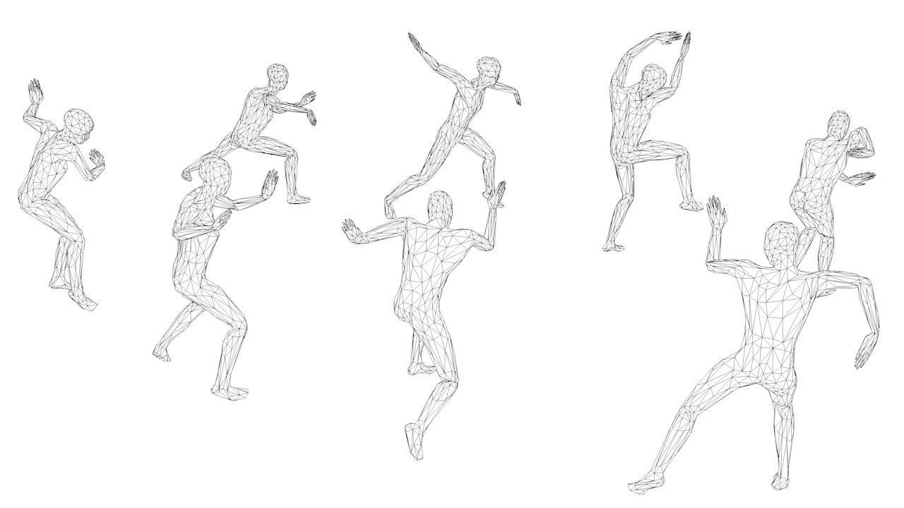 Kung Fu Martial Artists Pack 2 Low-poly 3D model_15