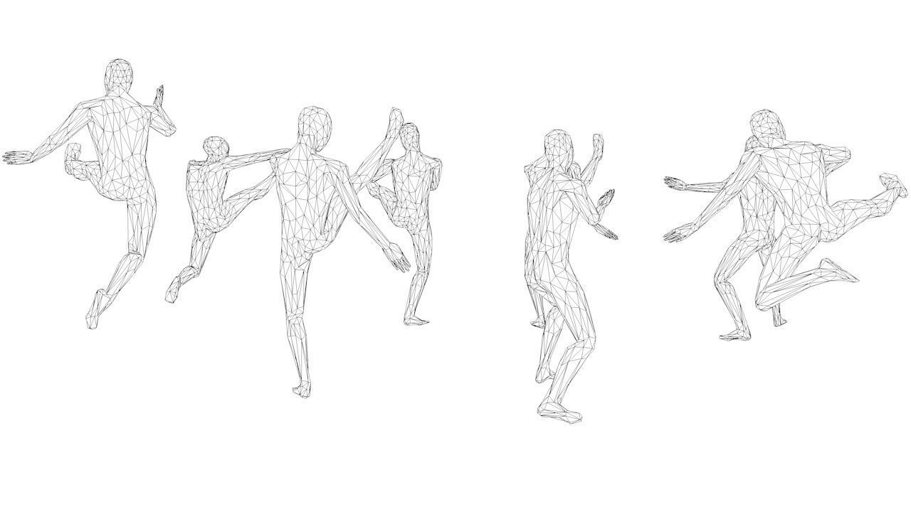 Kung Fu Martial Artists Pack 3 Low-poly 3D model_11