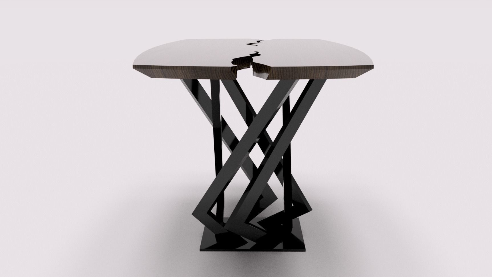 Designer table in the interior 3D model_2