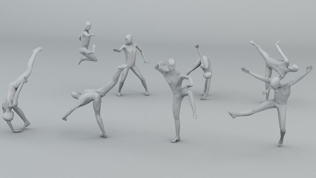 Kung Fu Martial Artists Pack 4 Low-poly 3D model_9