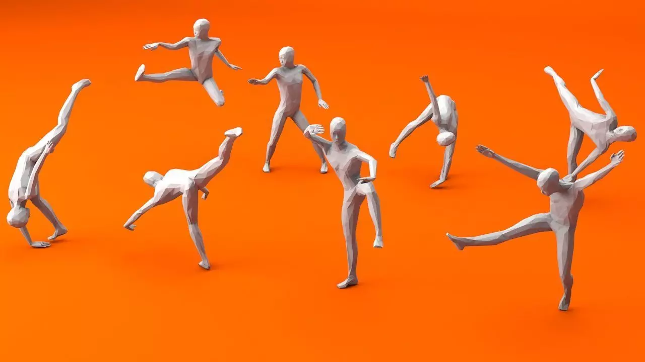 Kung Fu Martial Artists Pack 4 Low-poly 3D model_0