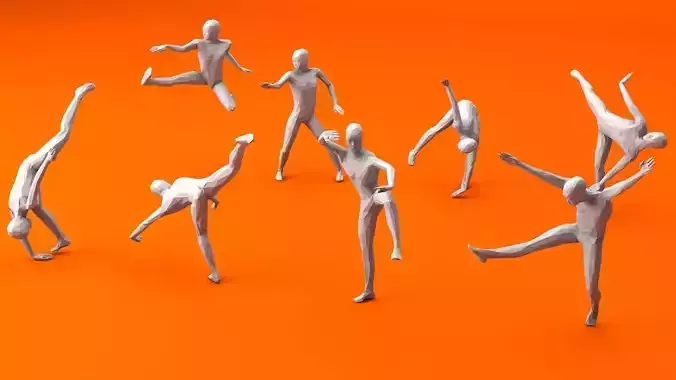 Kung Fu Martial Artists Pack 4 Low-poly 3D model