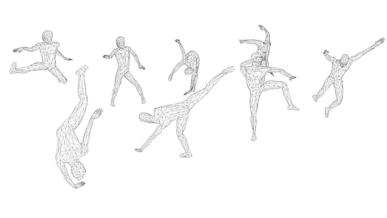 Kung Fu Martial Artists Pack 4 Low-poly 3D model_15