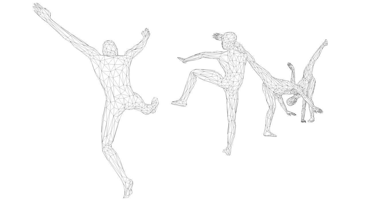 Kung Fu Martial Artists Pack 4 Low-poly 3D model_13