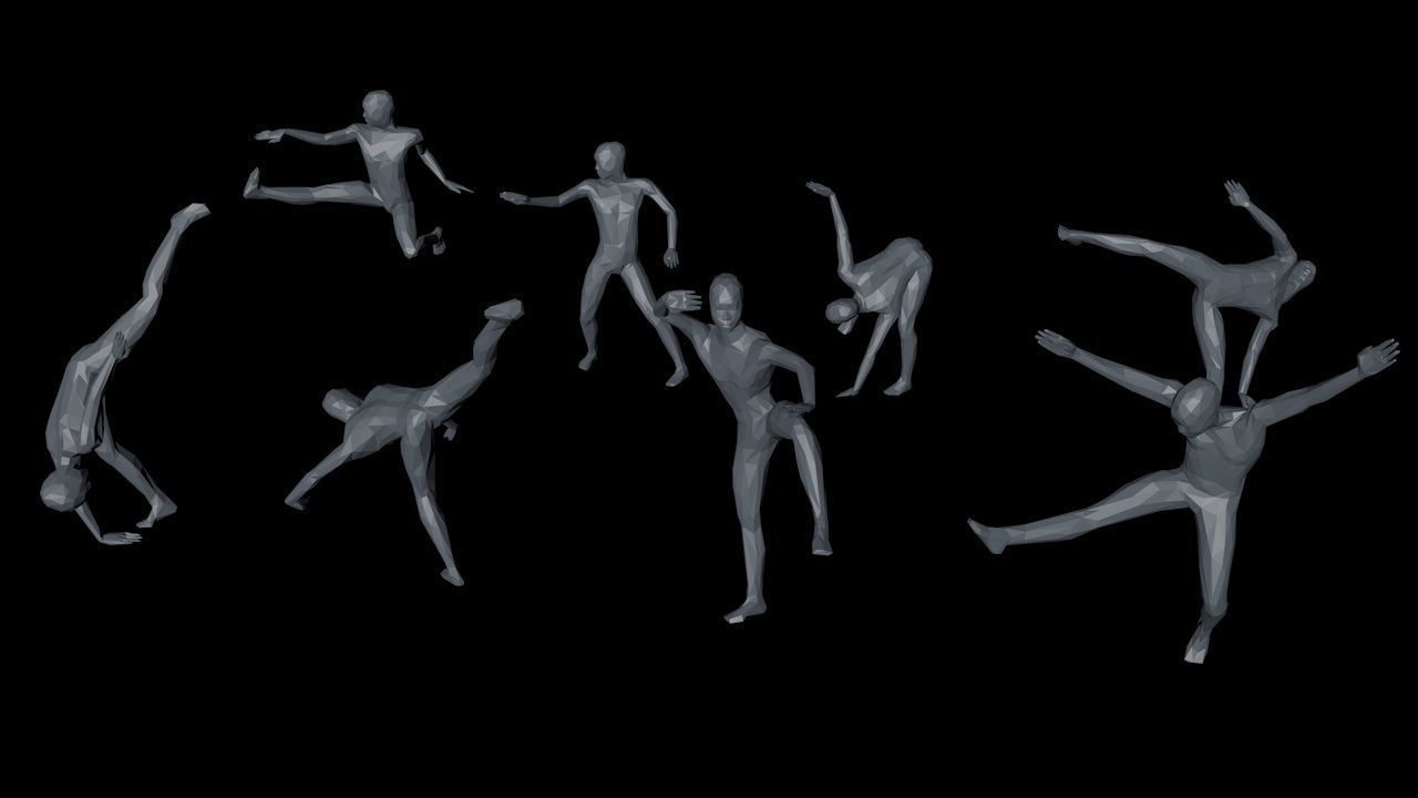 Kung Fu Martial Artists Lowpoly Megapack 3D Model Collection_67