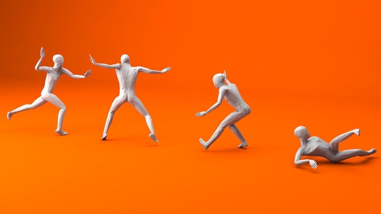 Kung Fu Martial Artists Lowpoly Megapack 3D Model Collection_10