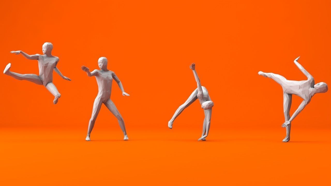 Kung Fu Martial Artists Lowpoly Megapack 3D Model Collection_57