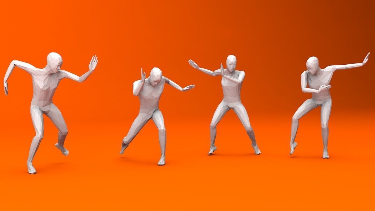 Kung Fu Martial Artists Lowpoly Megapack 3D Model Collection_30