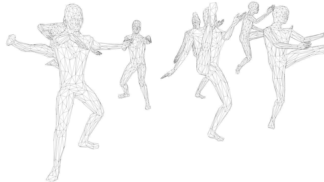 Kung Fu Martial Artists Lowpoly Megapack 3D Model Collection_47