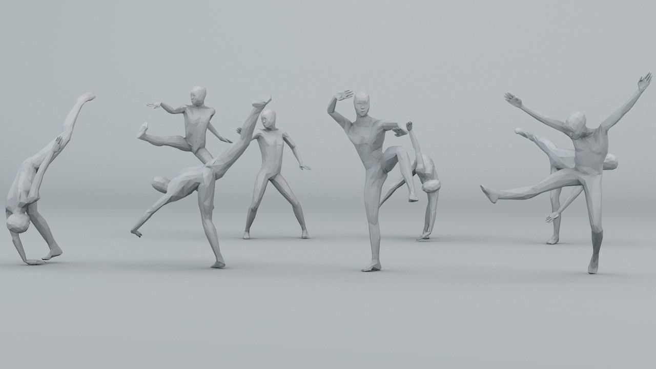 Kung Fu Martial Artists Lowpoly Megapack 3D Model Collection_59