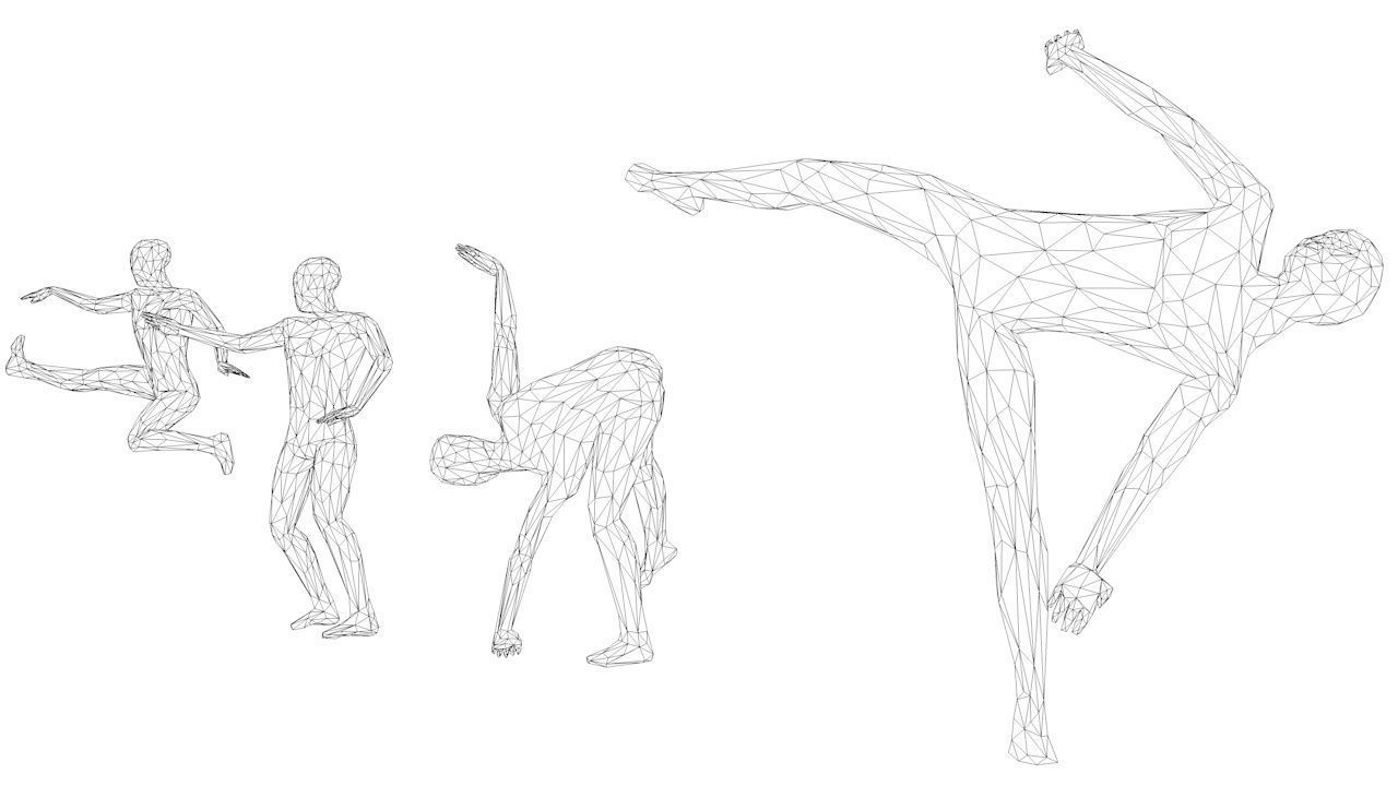 Kung Fu Martial Artists Lowpoly Megapack 3D Model Collection_65