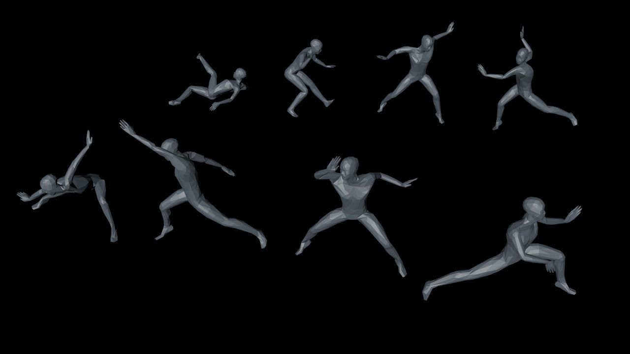 Kung Fu Martial Artists Lowpoly Megapack 3D Model Collection_21