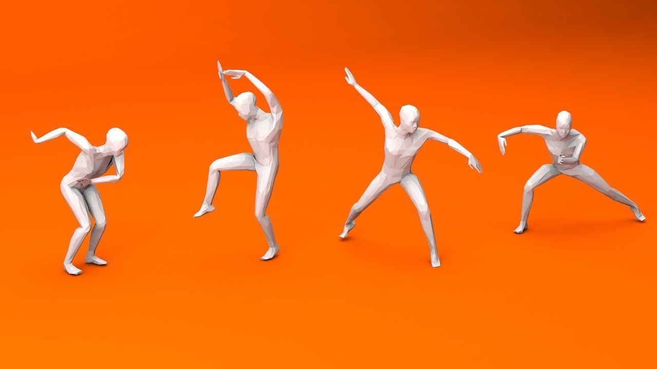 Kung Fu Martial Artists Lowpoly Megapack 3D Model Collection_26