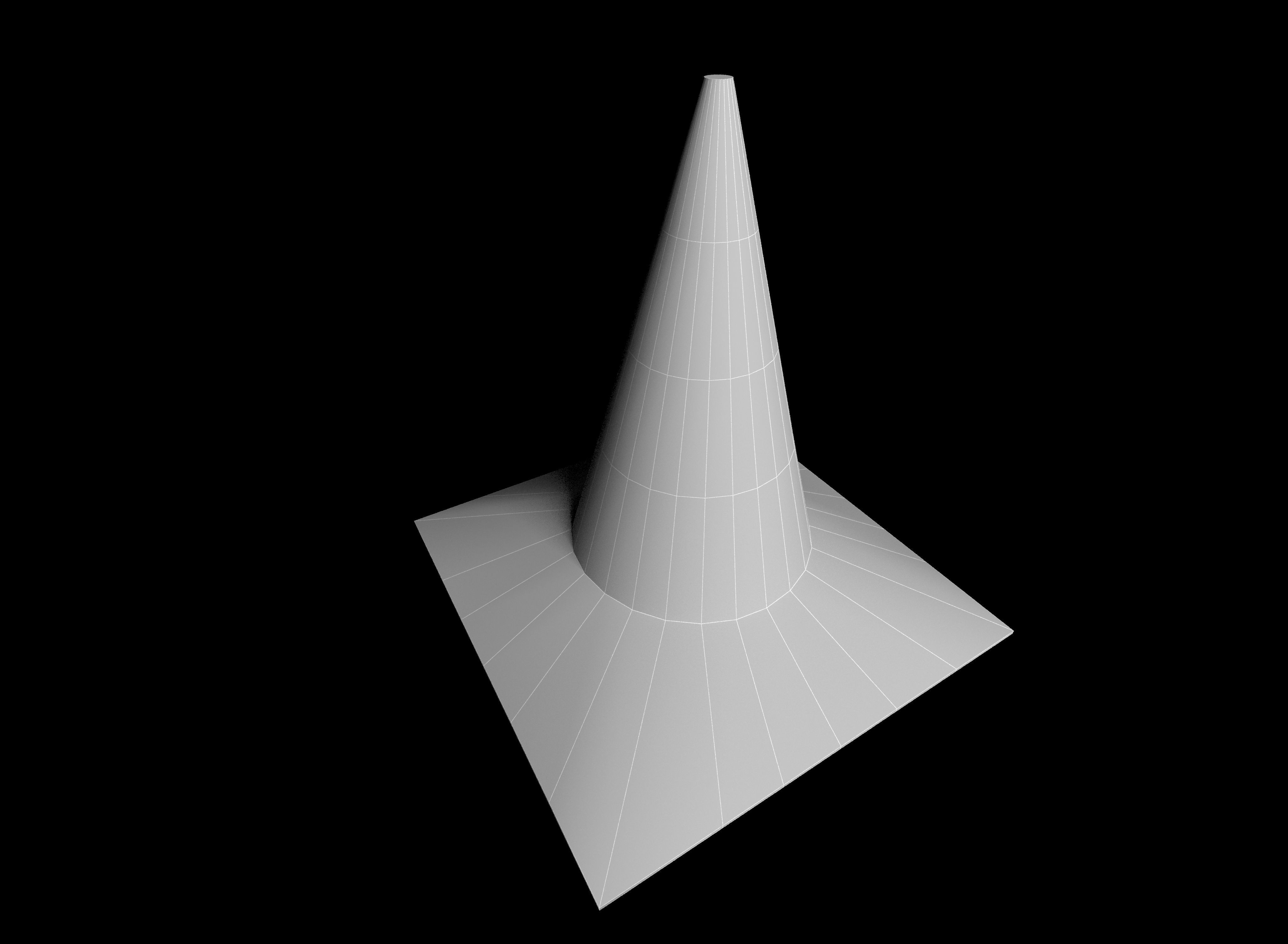 Traffic cone Low-poly 3D model_2