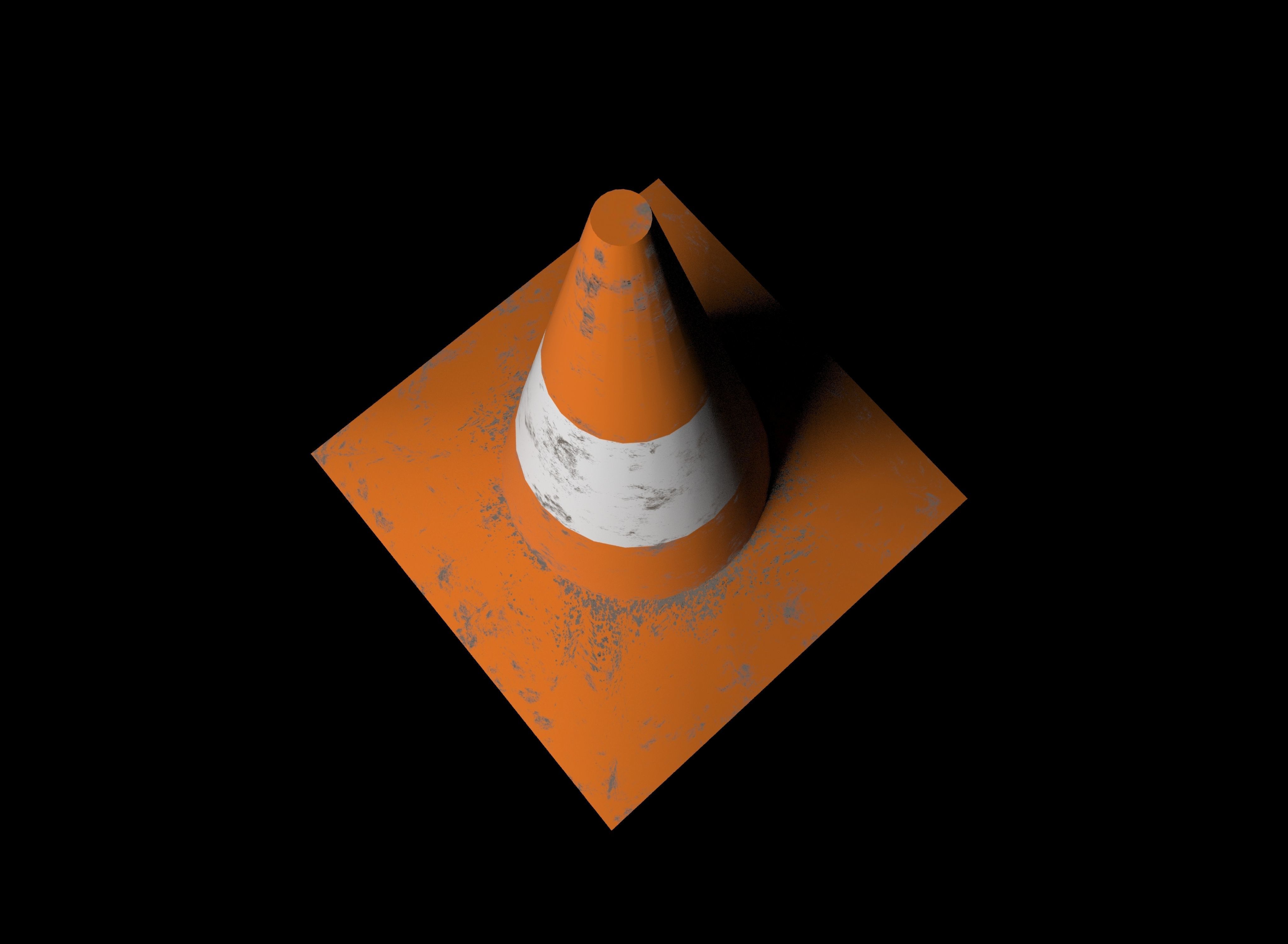 Traffic cone Low-poly 3D model_4